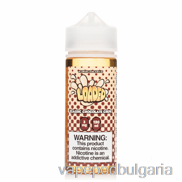 Vape 10000 Дръпки Classic Chocolate Crepe - заредена е-течност - безмилостни изпарения - 120ml 0mg